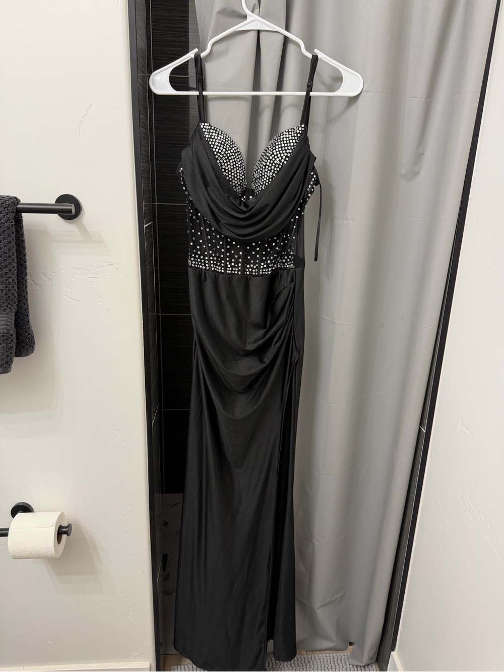 Windsor Black Embellished Prom Gown